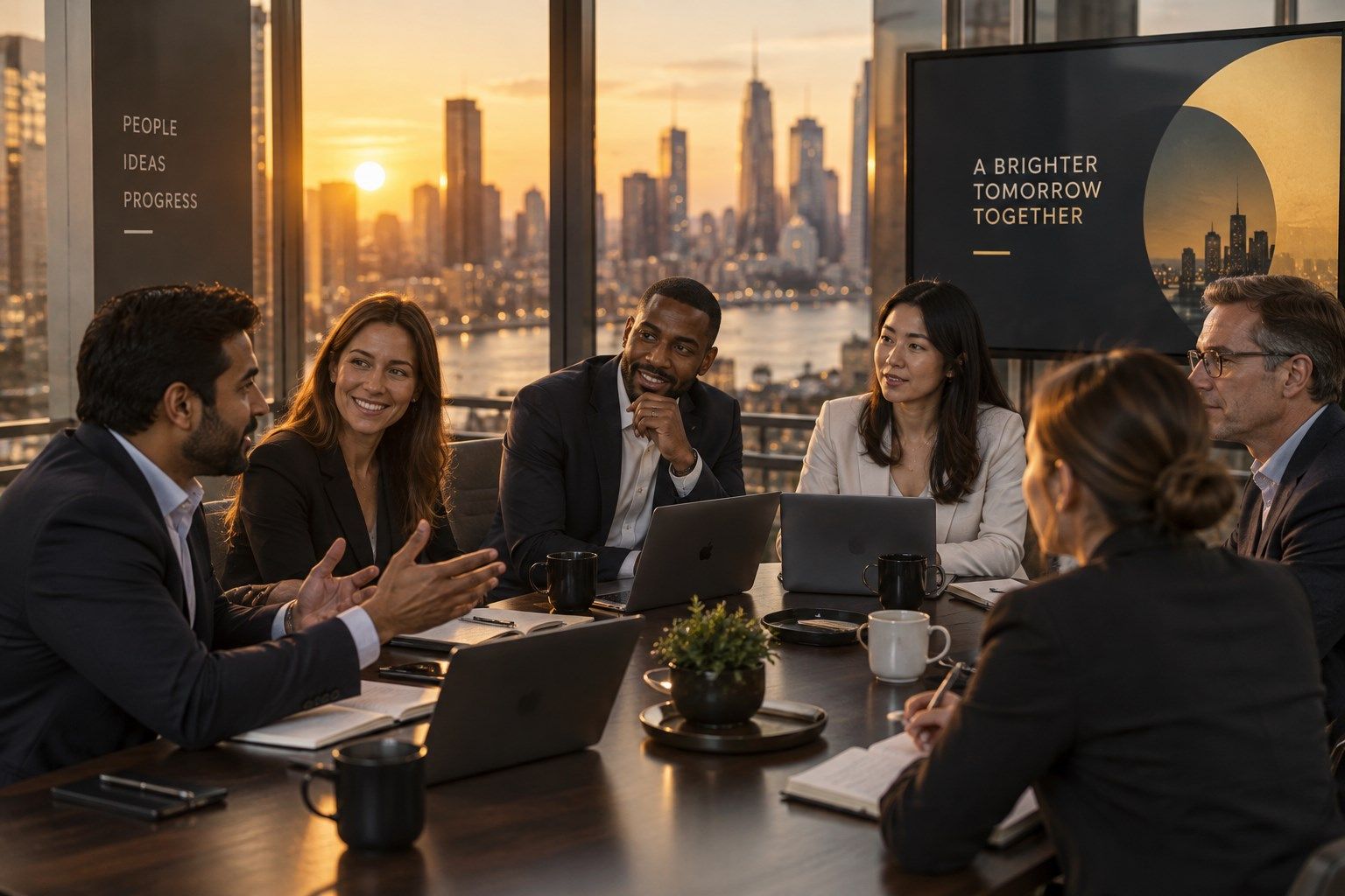 Dedicated team members collaborating on client work