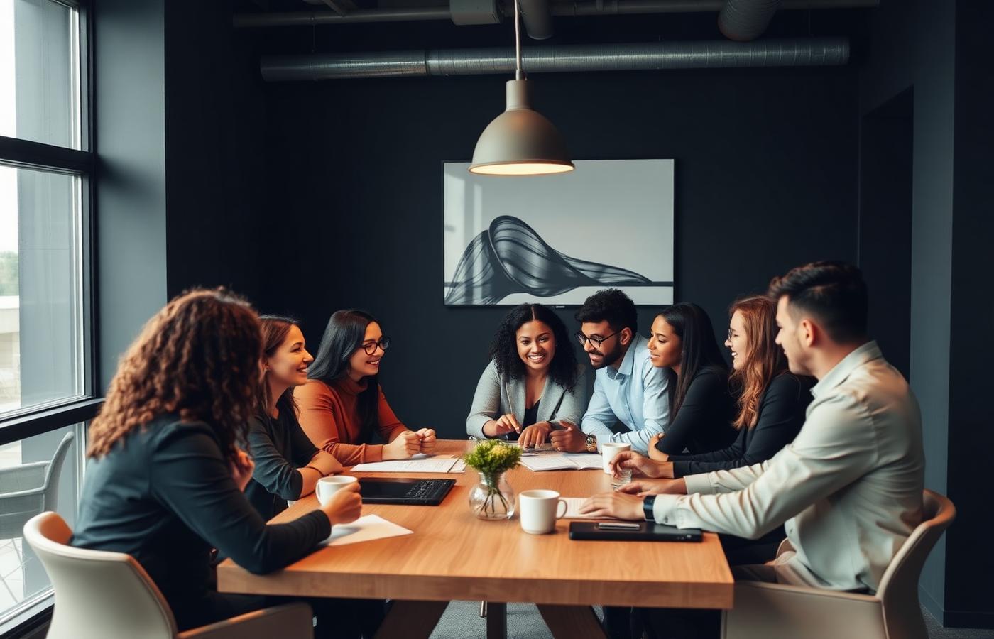 Dedicated team members collaborating on client work